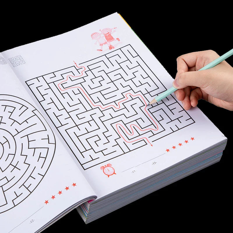 Maze Training Book – Puzzle Game to Improve Concentration, Thinking & Attention, Fun Educational Gift