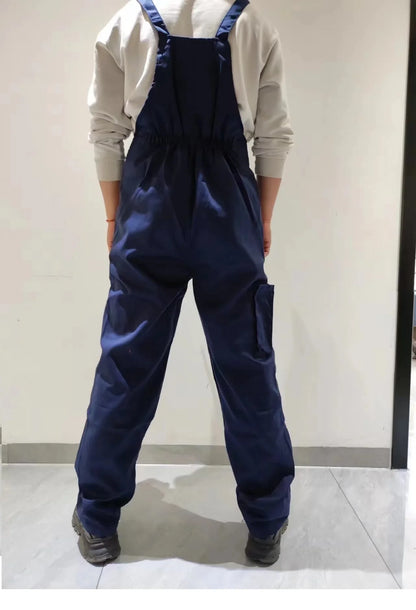 Unisex Work Overall Coverall – Men & Women Mechanic Jumpsuit with Fly Pockets for Workshop, Garage, Warehouse