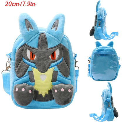 Pokemon Plush Shoulder Bag - Gengar Lucario Mimikyu Snorlax Pikachu Anime Kawaii Toy Gift for Kids