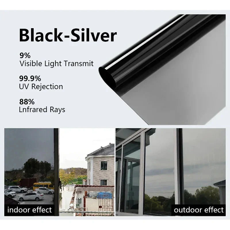 40-90CM Window Privacy Tint Film – Anti-Glare One-Way Mirror UV Vinyl Screen for Home