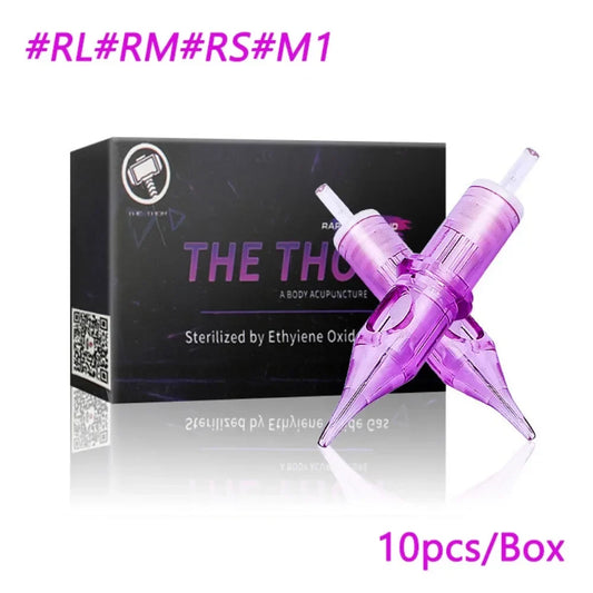 10-Piece Tattoo Cartridge Needles Set - Disposable Sterilized RL/RM/RS/M1 Needles for Rotary Tattoo Machines