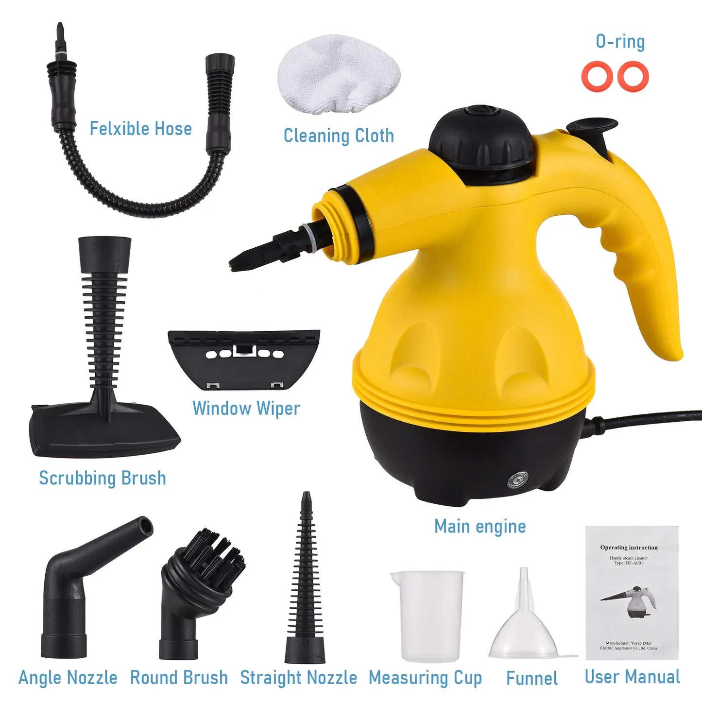 Handheld High-Temperature Steam Cleaner - Kitchen Range Hood, Bathroom & Car Cleaning Tool