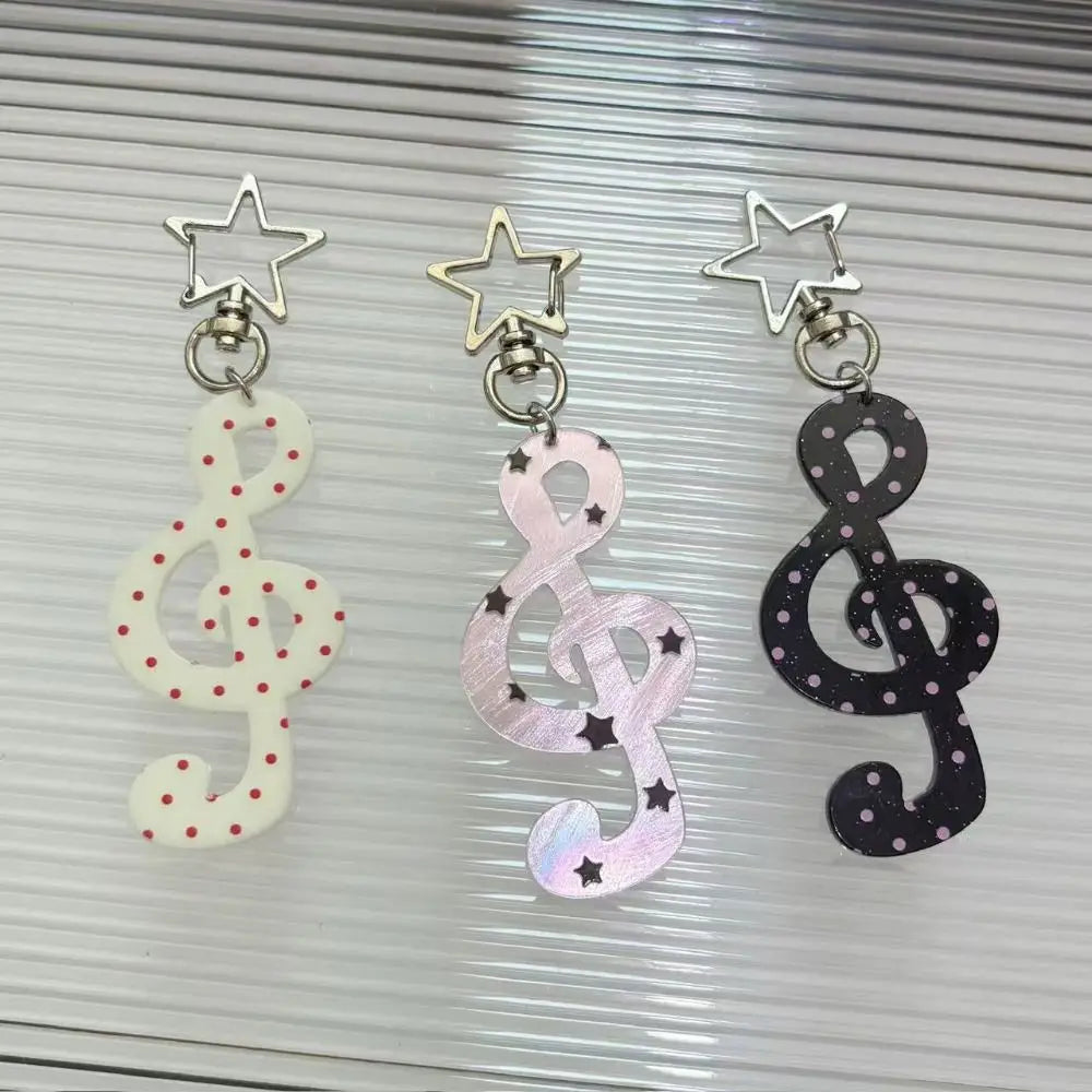 Kawaii Cartoon Acrylic Keychain - Sweet Musical Note Bag Charm & Fashion Illustration Accessory