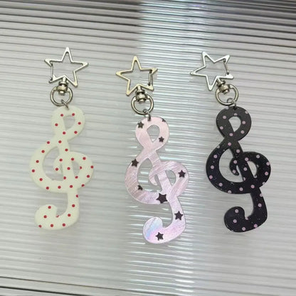 Kawaii Cartoon Acrylic Keychain - Sweet Musical Note Bag Charm & Fashion Illustration Accessory
