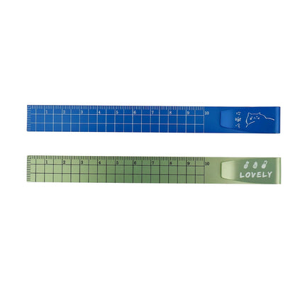 2PCS Metal Bookmark Ruler - 10cm Aluminum Double-Sided Metric Measuring Scale Tool