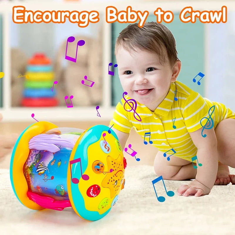 Baby Ocean Light Projector Toy - Musical Montessori Sensory Learning Toy for Toddlers 1-3 Years