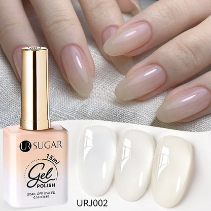 UR SUGAR 15ml Jelly Gel Polish - Milky White Translucent UV Soak Off Nail Art Varnish