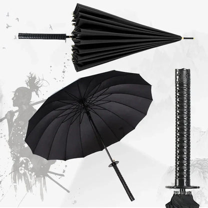Katana Sword Umbrella - Long Handle Samurai Style UV Blocking Rain Parasol for Demon Slayer Ninja Fans