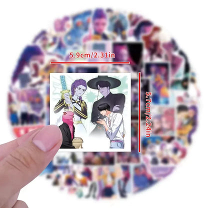 55-170PCS K-Pop Demon Hunters Anime Stickers – Waterproof DIY Decoration for Boys, Girls & Fans Gift