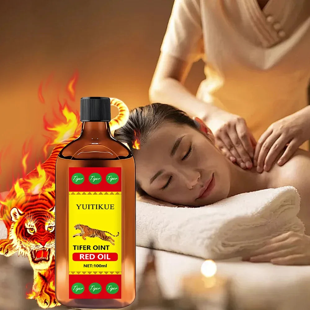 Tiger Red Oil 100ml - Muscle & Joint Massage Oil for Sports, Daily Use & Relaxation
