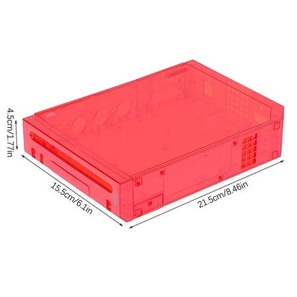 Wii Console Full Housing Shell with Buttons - Transparent Replacement Case Cover in 4 Colors