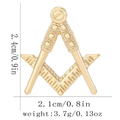 Vintage Freemason Emblem Brooch Pin - Hollow Masonic Symbol Badge Ancient Lodge Collectible Accessory