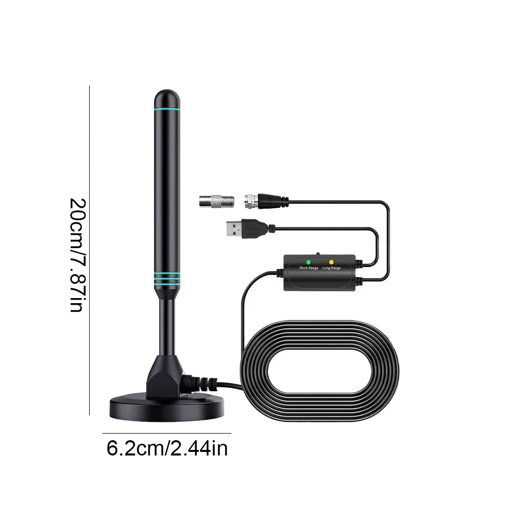 4K/1080P HD Digital TV Antenna - 480+ Miles Long Range Signal Amplifier Indoor & Outdoor HDTV Aerial