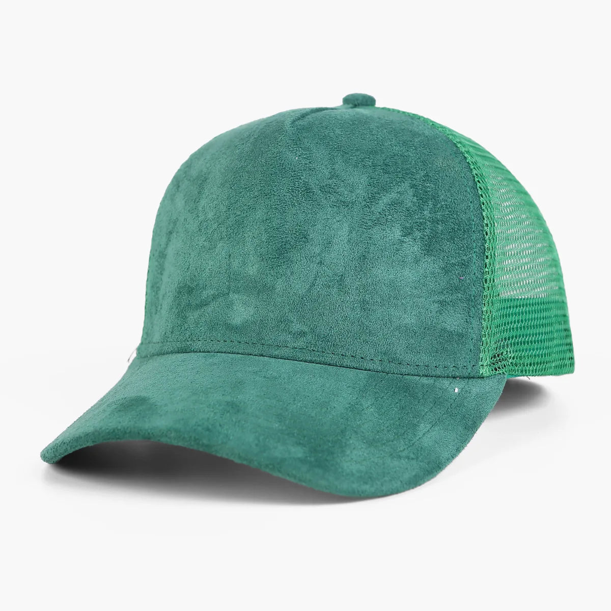 5 Panel Suede Trucker Hat - Solid Color Mesh Baseball Cap for Men & Women