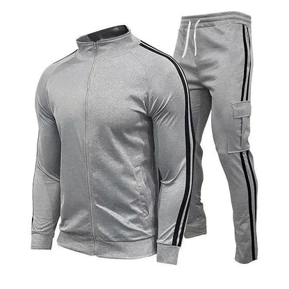 Men’s Zipper Stand Collar Workout Set Sports Tracksuit Sweatshirt & Jogger Fitness Running Training Outfit 2024 New Activewear Set