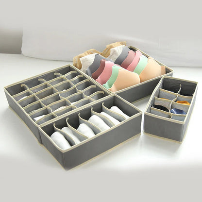 Sock & Underwear Organizer Drawer Divider – Foldable Closet Storage Bins for Bra, Underpants, Scarves, and Ties