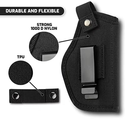 Outdoor Tactical Hunting Nylon Holster – Concealed IWB Gun Pouch for Glock, Sig Sauer, Beretta, Kahr, Bersa