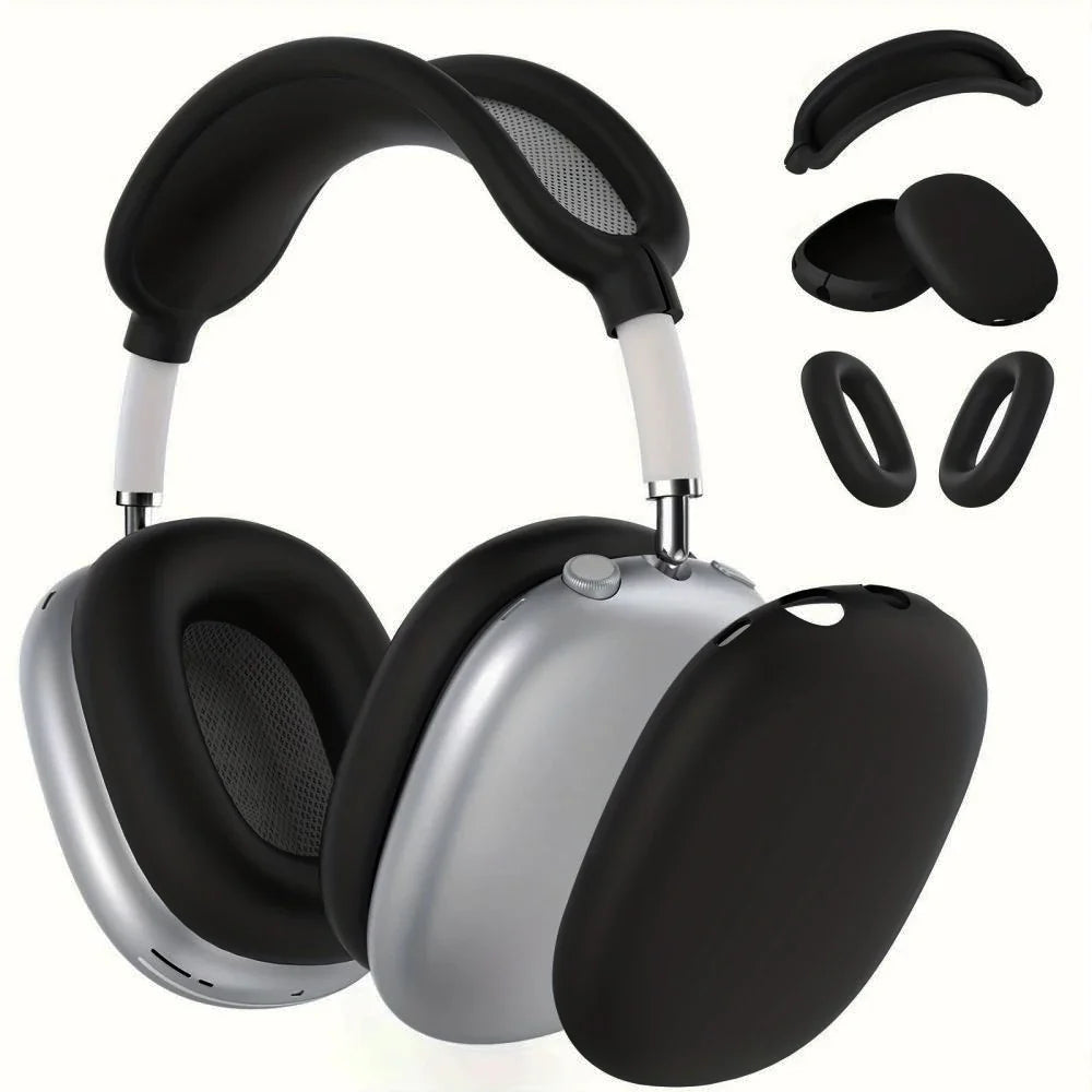 3-in-1 Silicone AirPods Max Case - Soft Shockproof Anti-Scratch Headphone Protector Cover