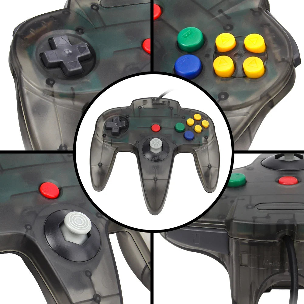 2PCS Wired Gamepad for N64 – Classic Retro Joystick Controllers for Nintendo 64 Gaming Accessories