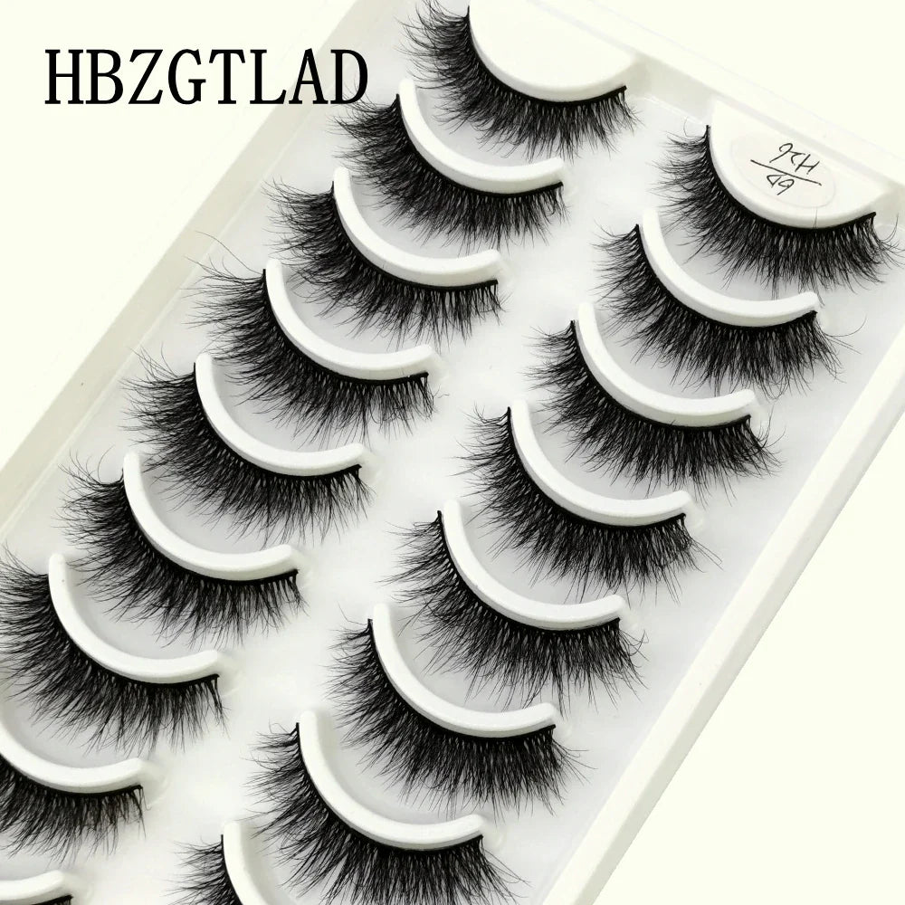 HBZGTLAD 10 Pairs 3D Faux Mink False Eyelashes – Natural Long Look Short Mink Lash Extensions for Makeup & Beauty