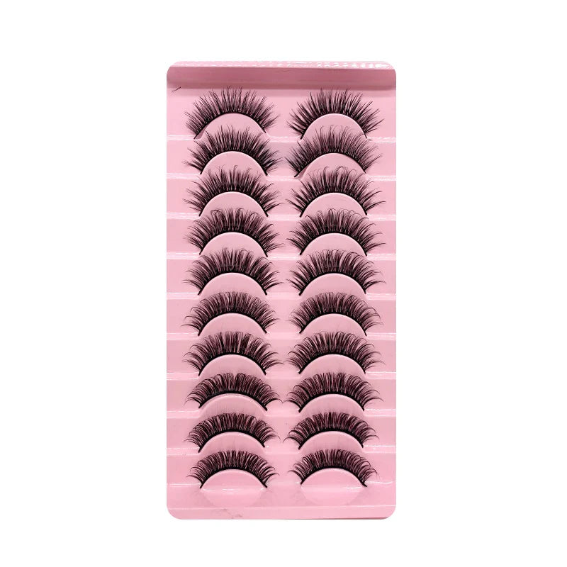 2/10 Pairs 3D Mink Russian Strip False Eyelashes – Dramatic Fake Lash Extensions for Makeup