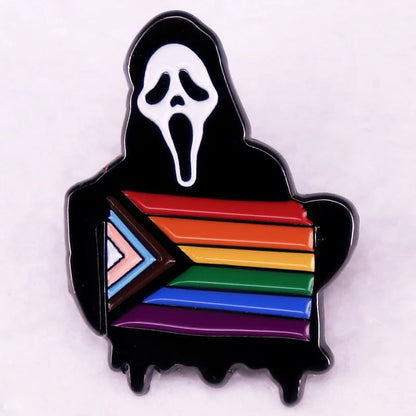 Classic Horror Skull Lapel Pin - Metal Dark Skull Brooch for Denim Jackets, Backpacks & Hat Decoration Gift