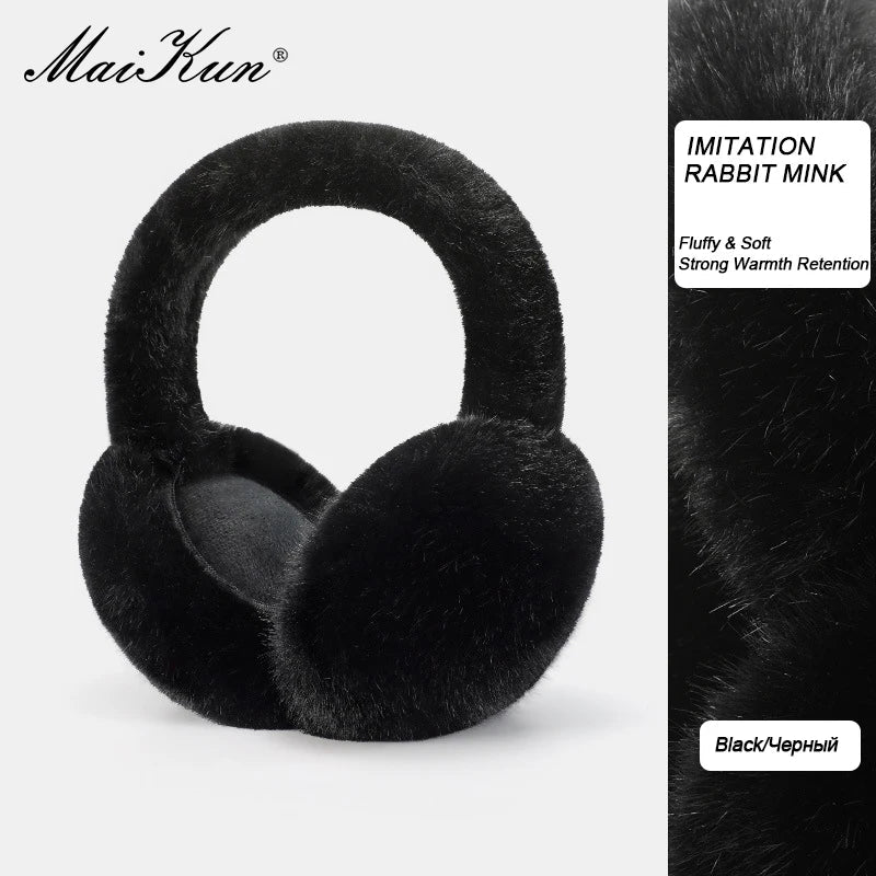 Maikun Thermal Earmuffs for Autumn & Winter - Thickened Cycling Ear Bags Imitation Rabbit Marten Ear Warmers