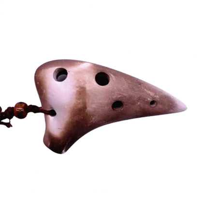 6 Hole Ceramic Ocarina - Mini Professional Musical Instrument with Lanyard and Music Score for Music Lovers