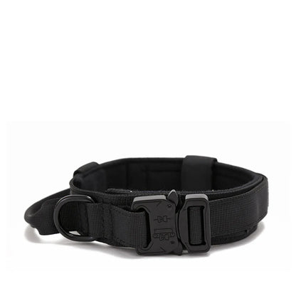Durable Nylon Pet Dog Collar & Leash Set – Reflective Tactical Training Collar for Large Dogs