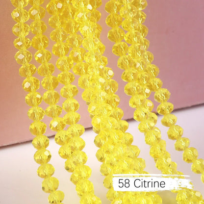 Austria Crystal Rondelle Beads - 2mm/4mm/6mm/8mm Faceted Glass Spacer Beads for DIY Jewelry & Bracelet Making