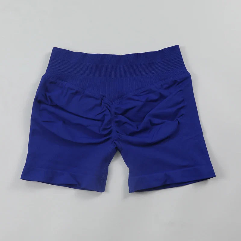 Impact Seamless Scrunch Bum Yoga Shorts – Low Ribbed Waistband, High Stretch Workout & Running Gym Shorts