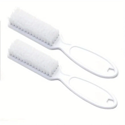 2PCS Nail Brush Set - Soft Plastic Long Handle Cleaning Brushes for Nail Art, Manicure & Dust Removal Care