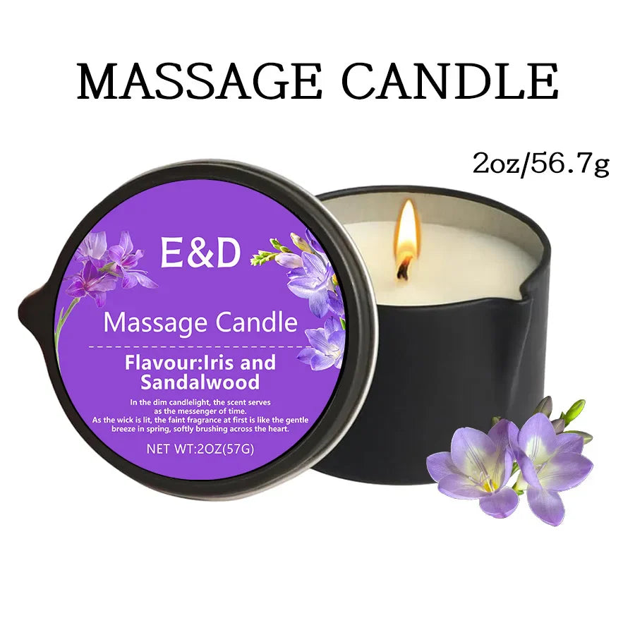 Massage Oil Candle – Aromatherapy Stress Relief Scented Candle for Skin Moisturizing & Spa Relaxation Luxury Home Wellness Candle