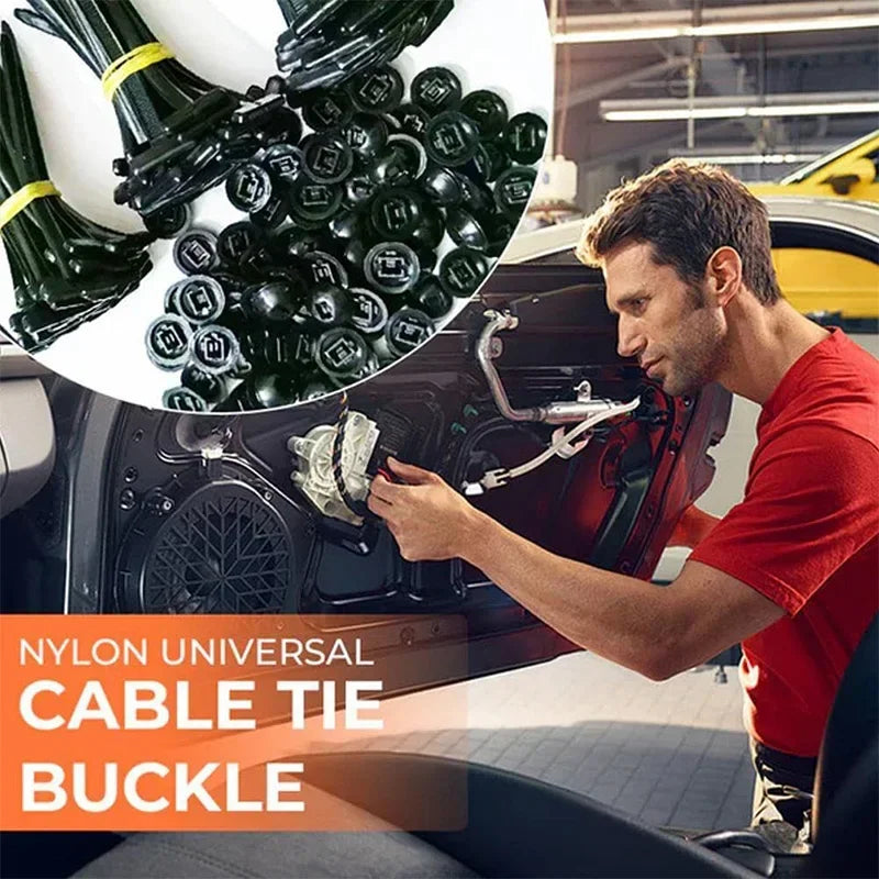 Cable Tie Buckle Fastener - Core Nail Push Rivet Clips for Car Mudguard, Fender, Inner Lining & Trunk