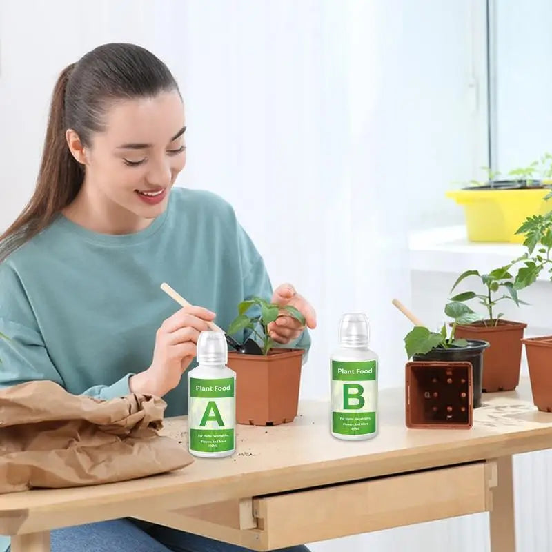 Hydroponic AB Nutrient Solution Set – Plant Fertilizer for Flowers & Vegetables