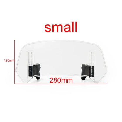 Universal Motorcycle Windshield Extension - Adjustable Clamp-On Windscreen Spoiler Deflector for All Bikes