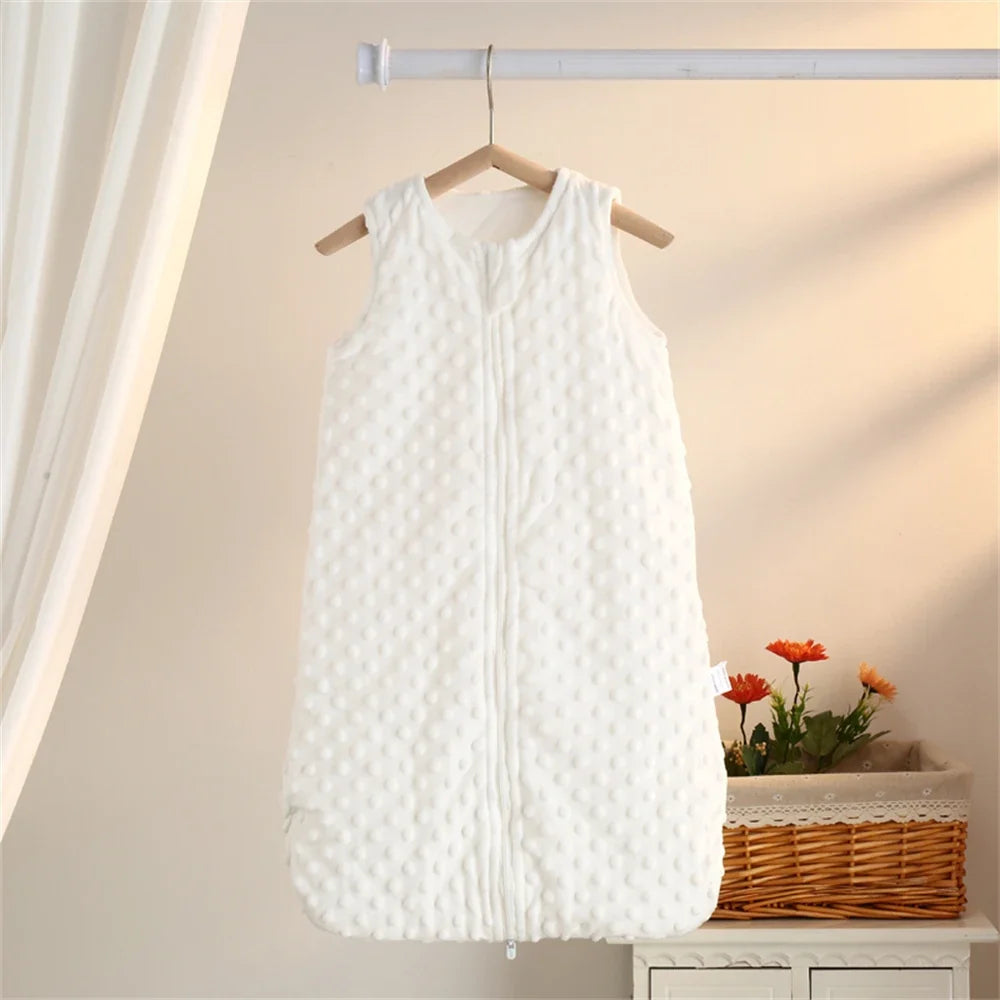 Baby Sleeping Bag - Warm Velvet Sleeveless Newborn Sleep Sack for Autumn & Winter Anti-Kick Comfort