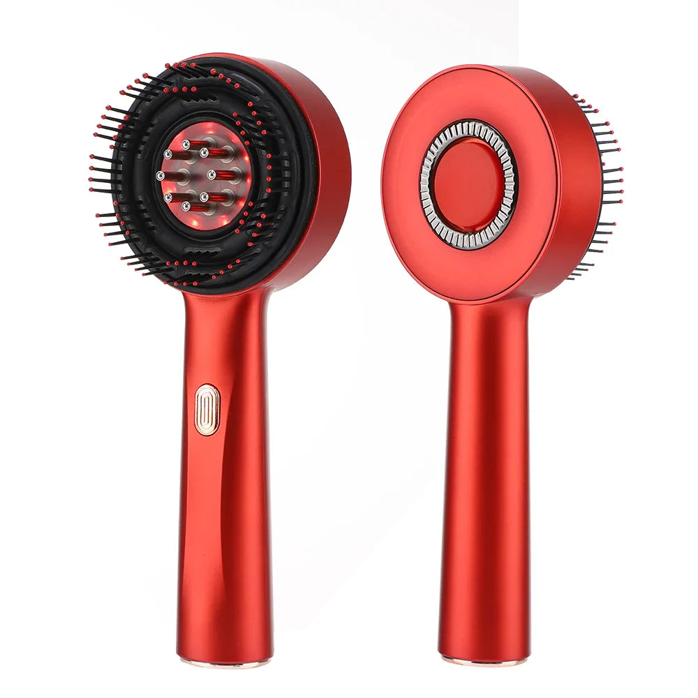 Electric Vibration Scalp Massage Comb with Red Light Therapy for Hair Growth & Anti-Hair Loss, Liquid Oil Applicator for Hair Care