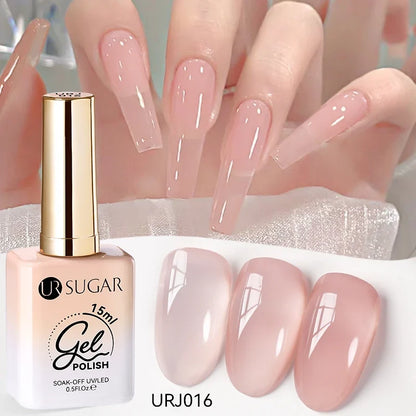 UR SUGAR 15ml Jelly Gel Polish - Milky White Translucent UV Soak Off Nail Art Varnish