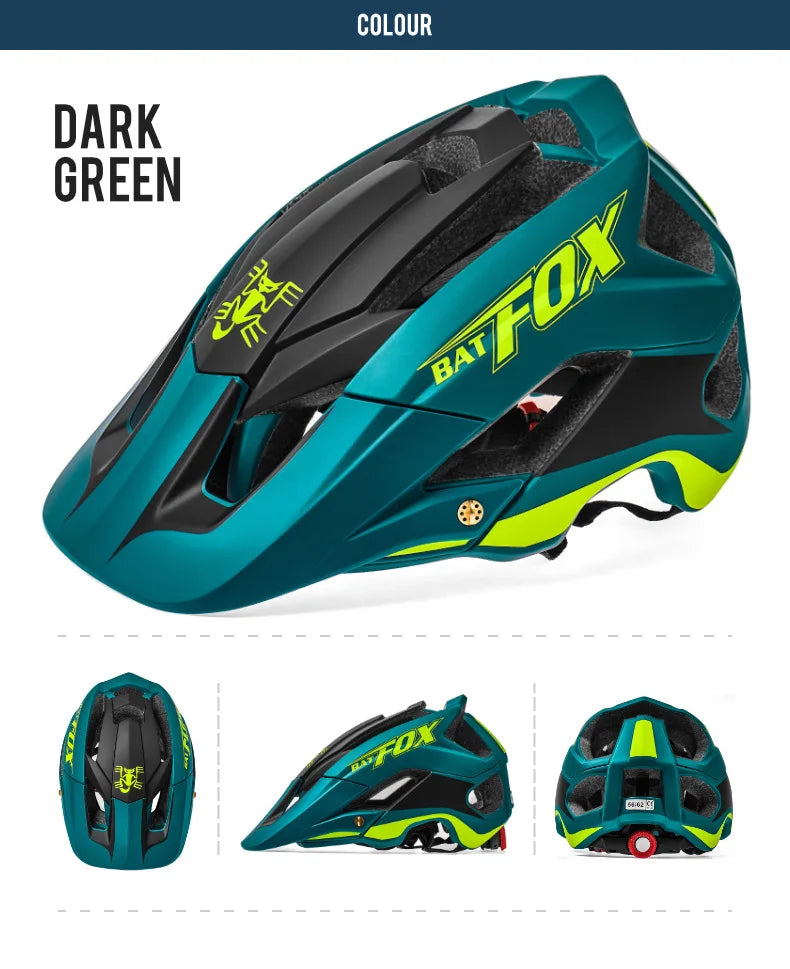 BATFOX Ultralight Bike Helmet – Molded Mountain & Road Helmet for Men, DH AM Cycling Equipment, Casco Ciclismo Bicicleta