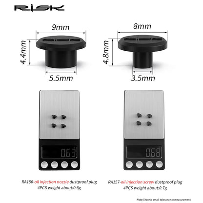 4PCS RISK Road Bike Disc Brake Bleed Nipple Caps – Dustproof Oil Nozzle Covers for Shimano R7170 / R8170 Bicycle Maintenance Parts