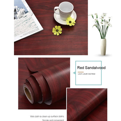 WZF Waterproof Wood Grain Wallpaper Roll - Self Adhesive Vinyl Film for Furniture, Cabinets & DIY Home Decor