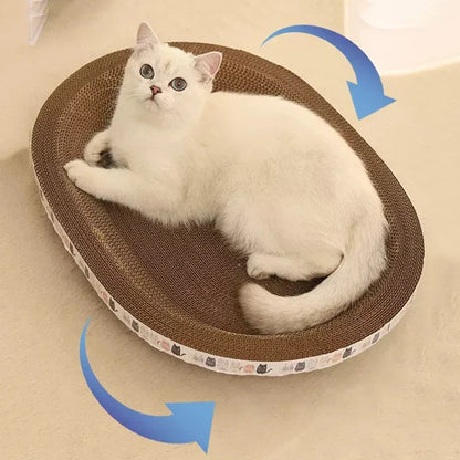 Wear-Resistant Corrugated Cat Scratcher - Round Oval Grinding Claw Toy for Cats, Cat Bed Nest, Cat Accessories