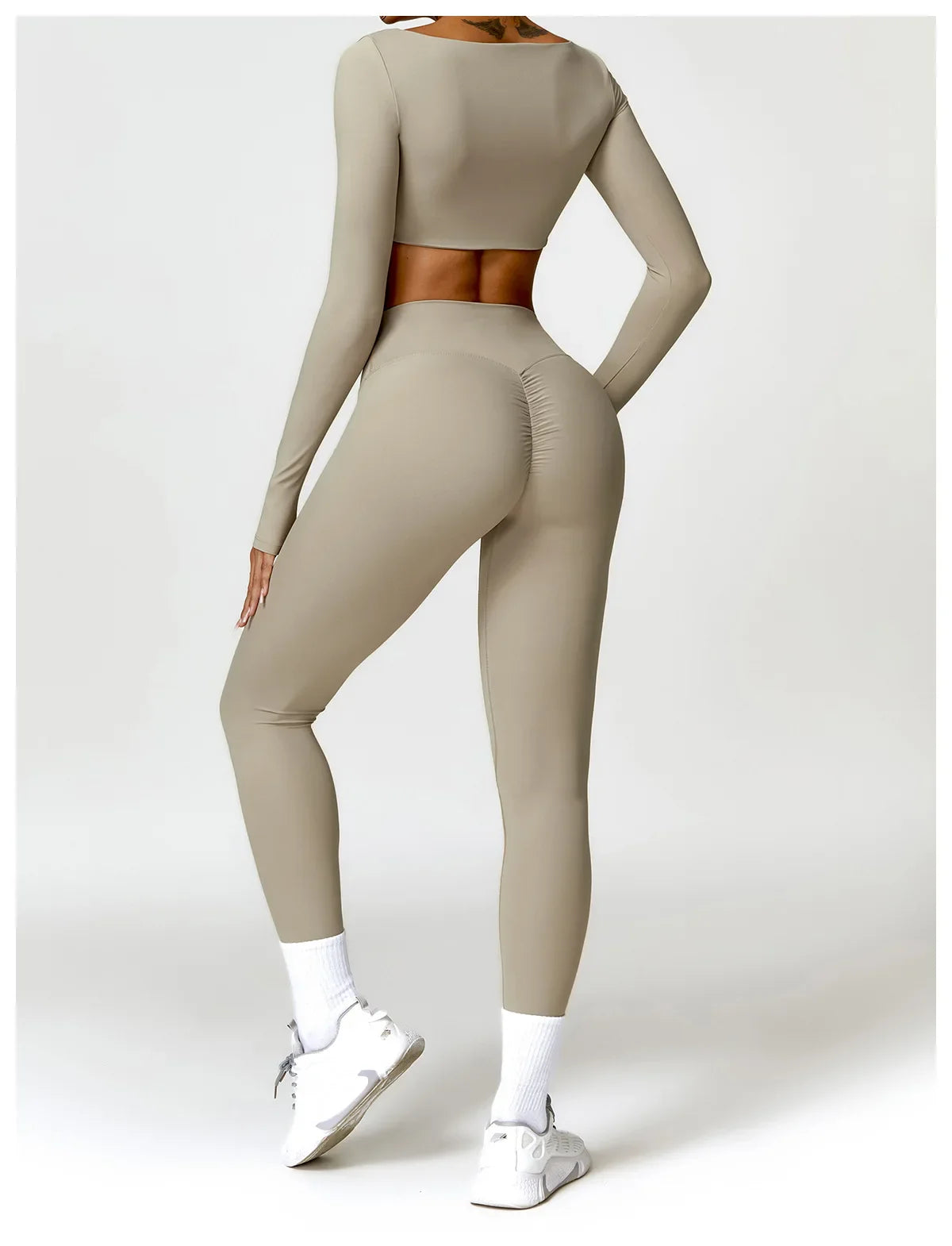 2PCS Yoga Suit Sports Set for Women, Quick-Drying Gym Set, Tracksuit, Running Workout, Long Sleeve Sports Shirt and Yoga Clothing