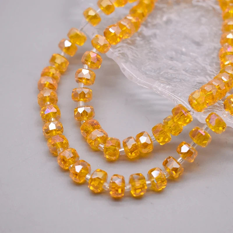 8mm Crystal Glass Beads Set - 30PCS Color Wheel Faceted Round Loose Beads for DIY Jewelry Making & Bracelets
