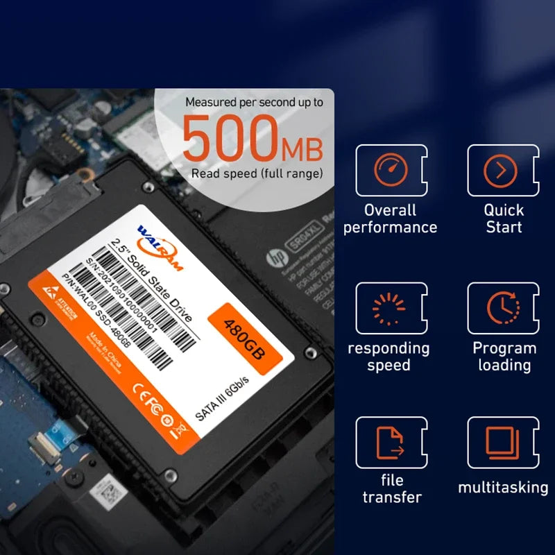 WALRAM SSD 2.5" SATA III Solid State Drive 120GB–1TB for Laptop & Desktop PC Hard Disk Replacement