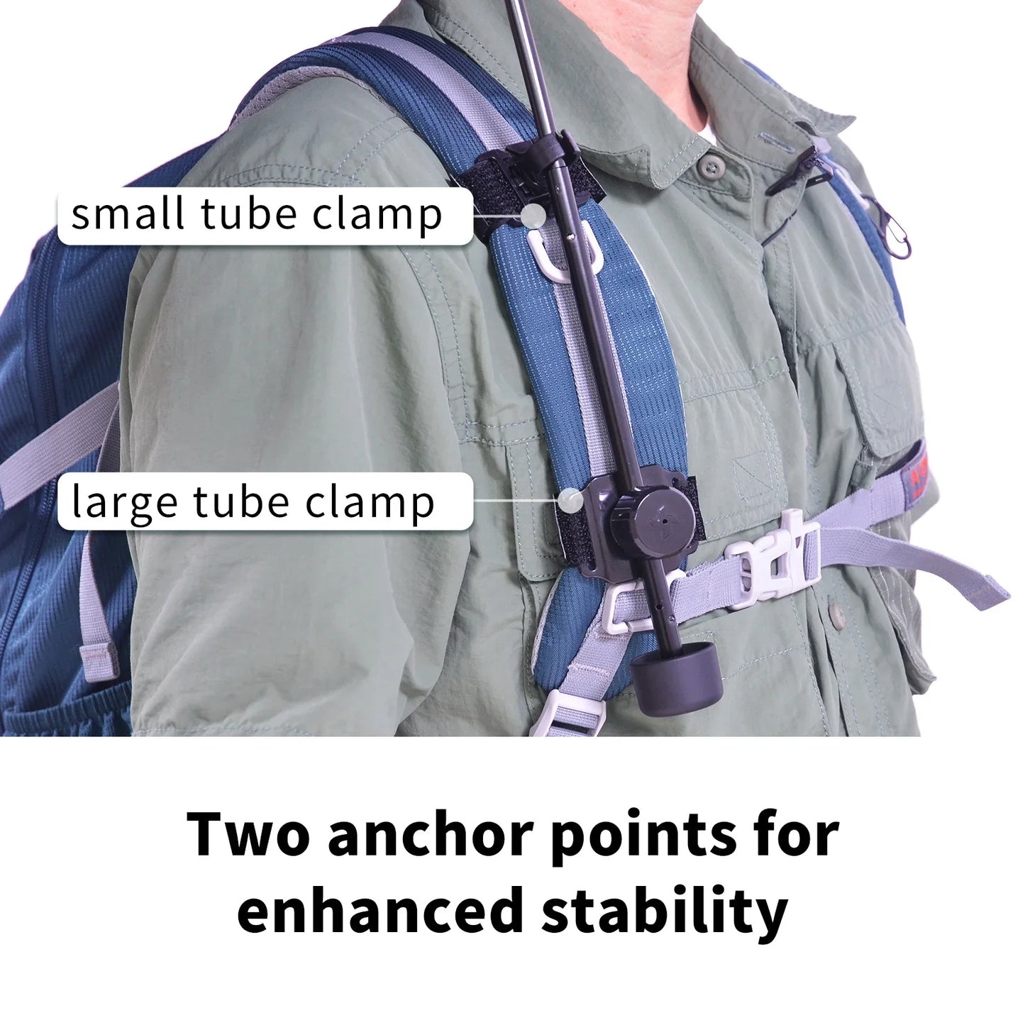 Backpack Umbrella Clip - Hands-Free Lightweight Outdoor Hiking Umbrella Holder