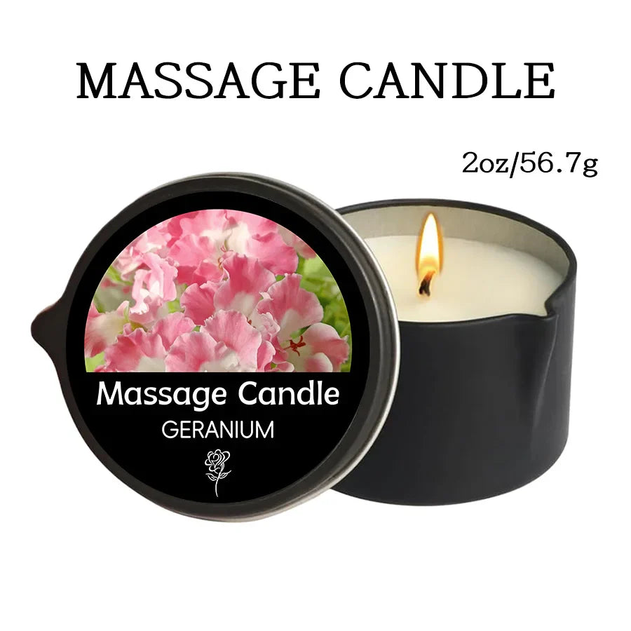 Massage Oil Candle – Aromatherapy Stress Relief Scented Candle for Skin Moisturizing & Spa Relaxation Luxury Home Wellness Candle