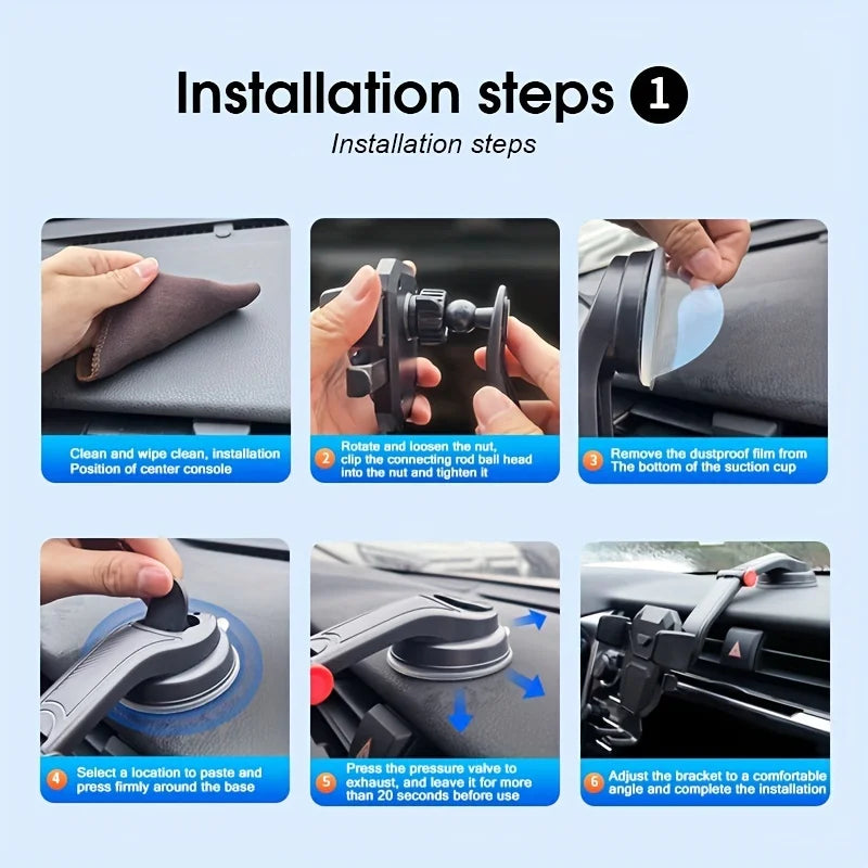Gravity Car Phone Holder Stand - Universal Dashboard Mobile Phone Mount for iPhone Samsung Xiaomi Smartphones