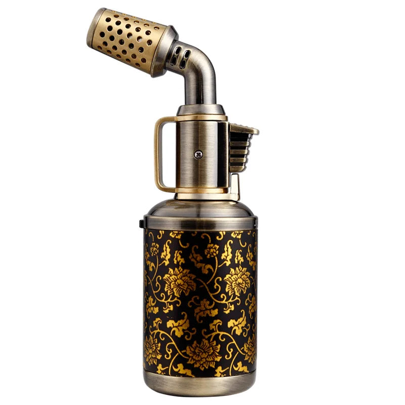 JOBON Creative Cigar Lighter | Windproof Blue Flame with Locking Rotor & UV Transfer Print, Unique Gift Craft
